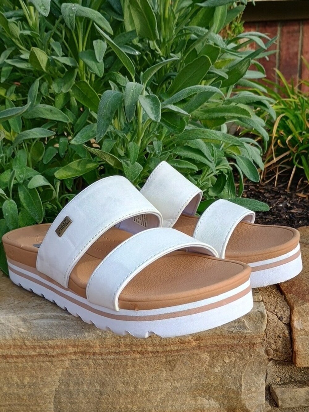 Reef Banded Horizon Hi Platform Slide Sandals Women's Size 7 NWD